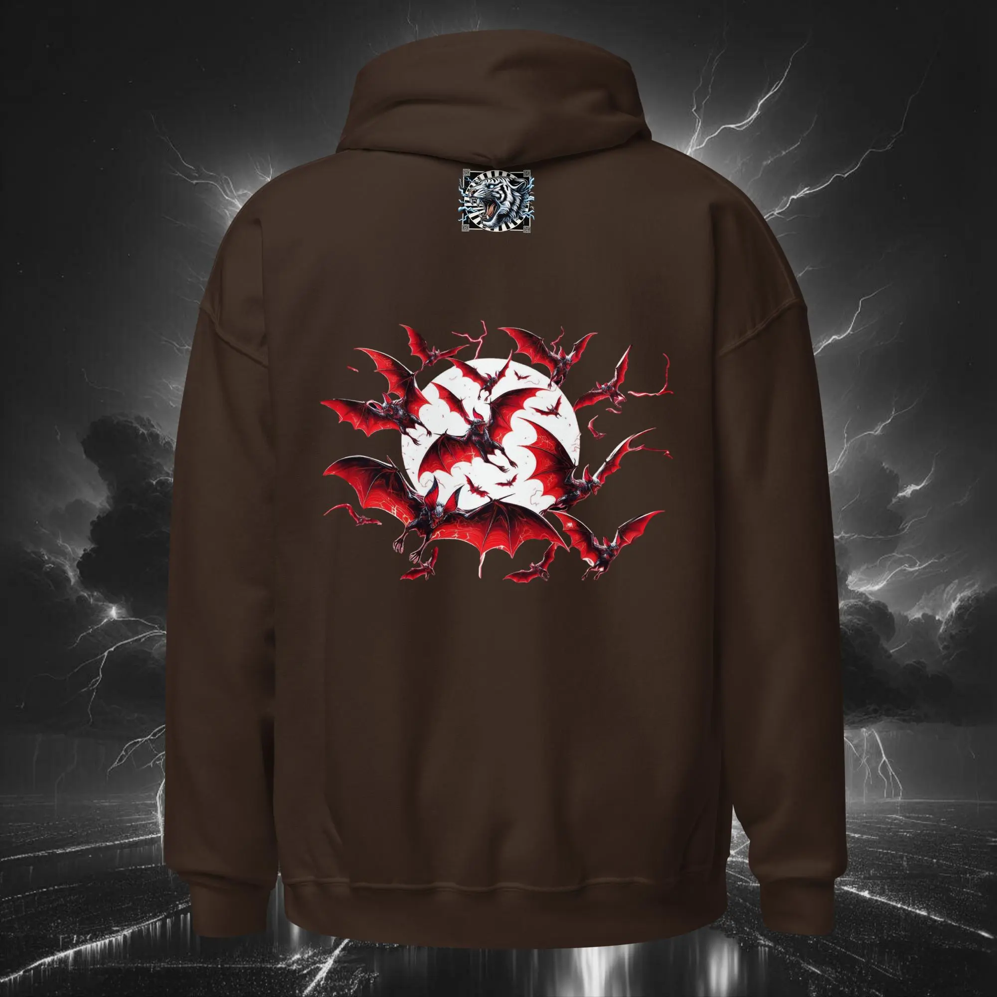 Vampiress Eclipse – Unisex Hoodie Dark Chocolate (Back)