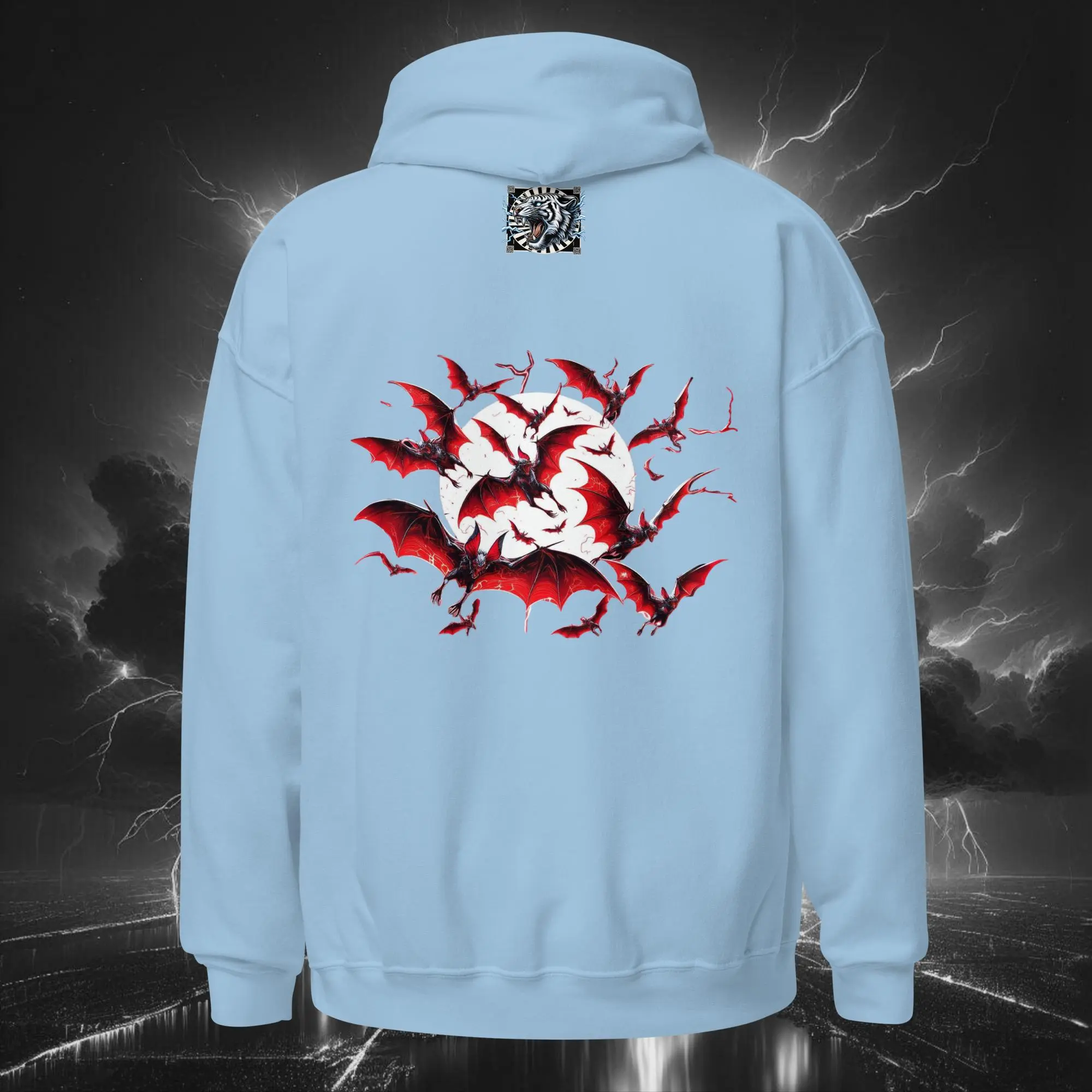 Vampiress Eclipse – Unisex Hoodie Light Blue (Back)