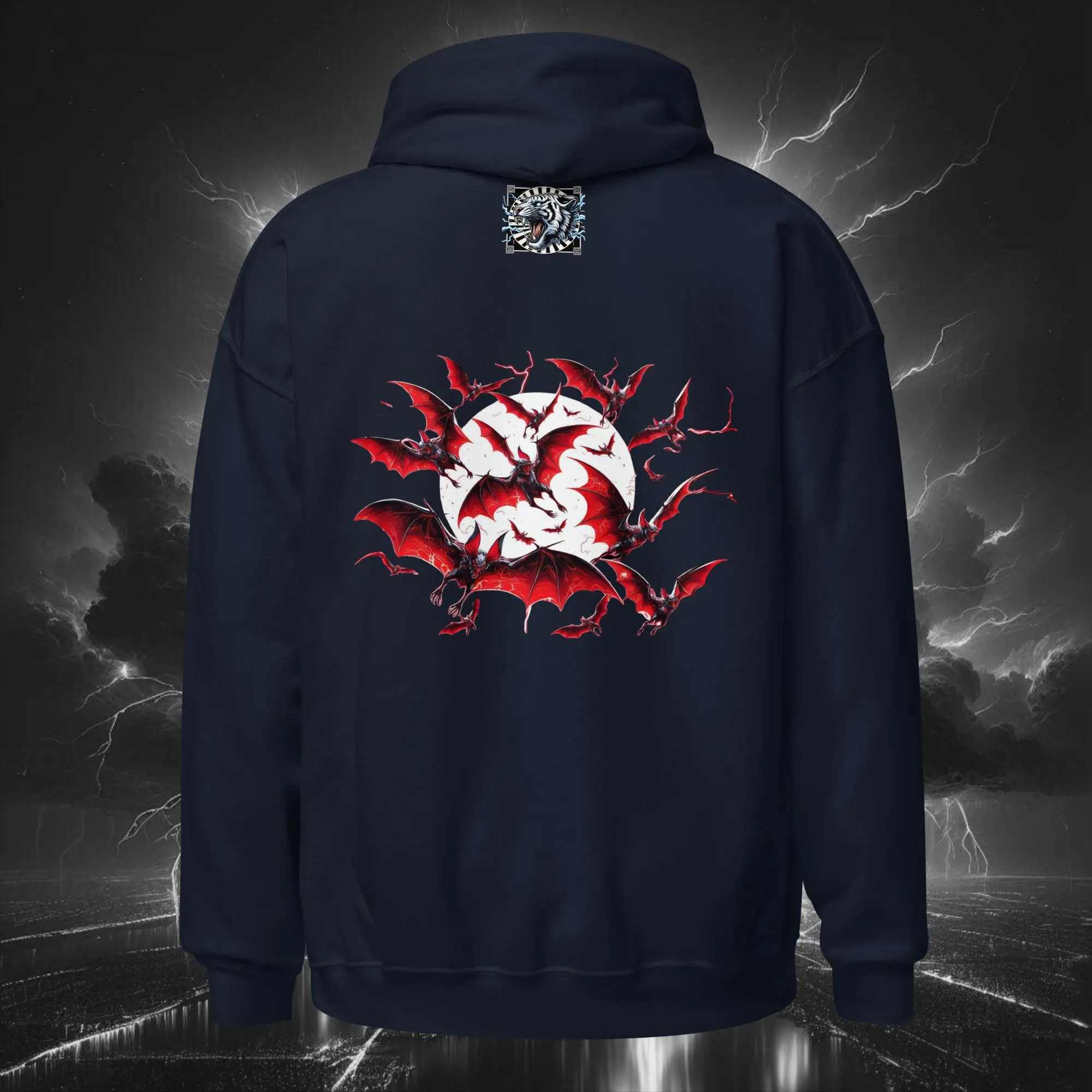Vampiress Eclipse – Unisex Hoodie Navy (Back)