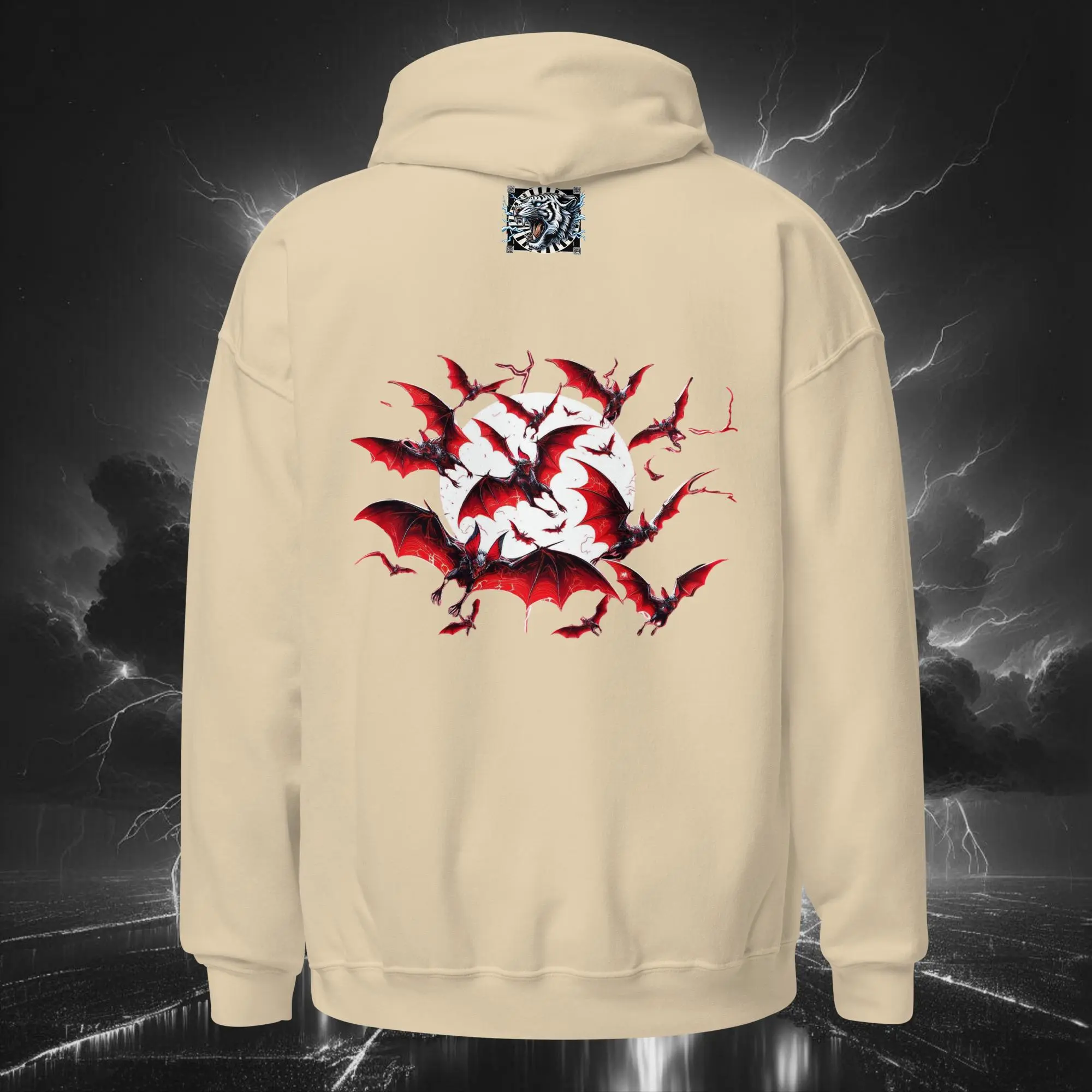 Vampiress Eclipse – Unisex Hoodie Sand (Back)