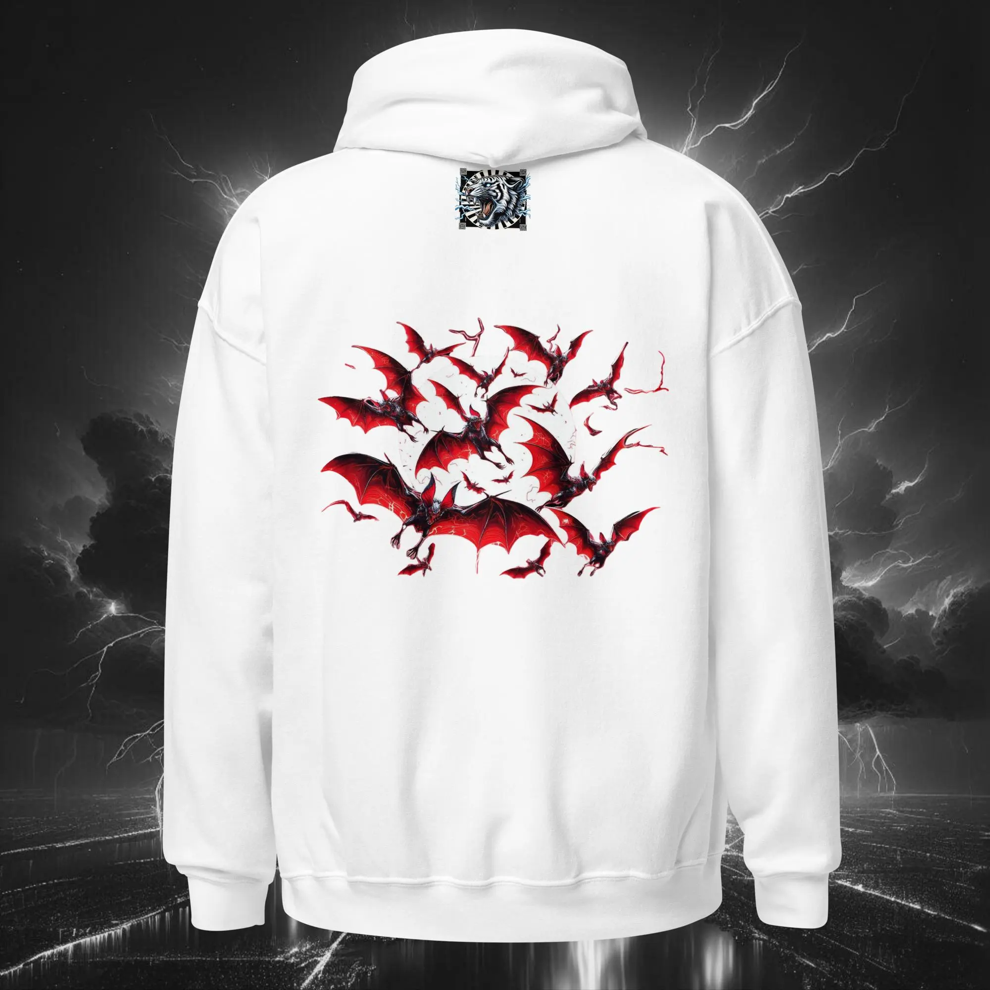 Vampiress Eclipse – Unisex Hoodie White (Back)