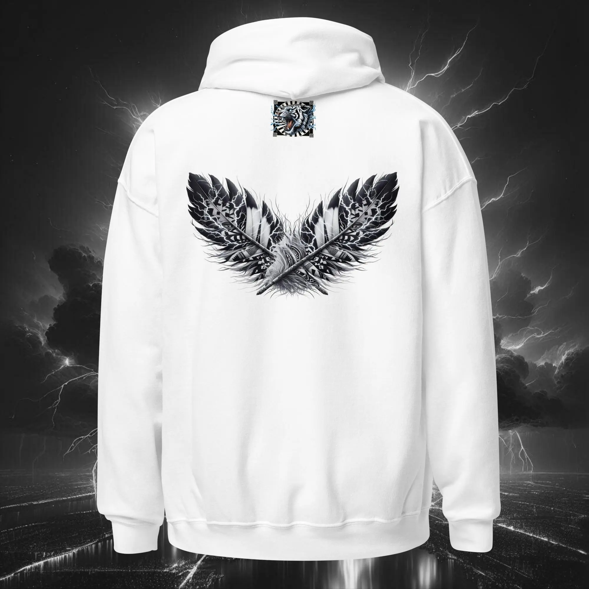 Vampire Mohawk – Unisex Hoodie White (Back)