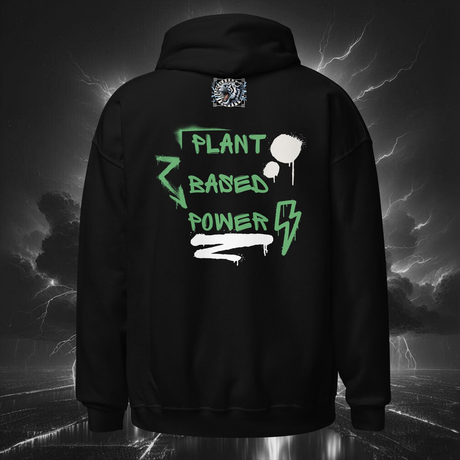 Plant Based Gorilla – Unisex Hoodie Black (Back)