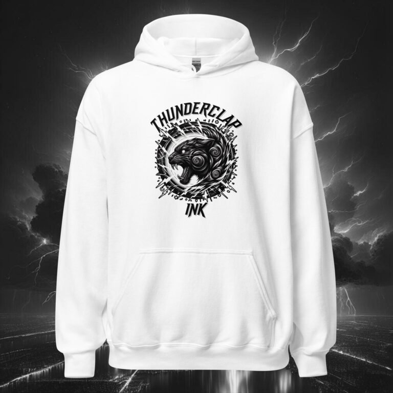 “Black Cat Electric Swirl” Unisex Hoodie