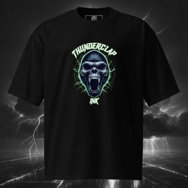 Plant Based Gorilla – Unisex Oversized-Heavyweight T-Shirt Black (Front)