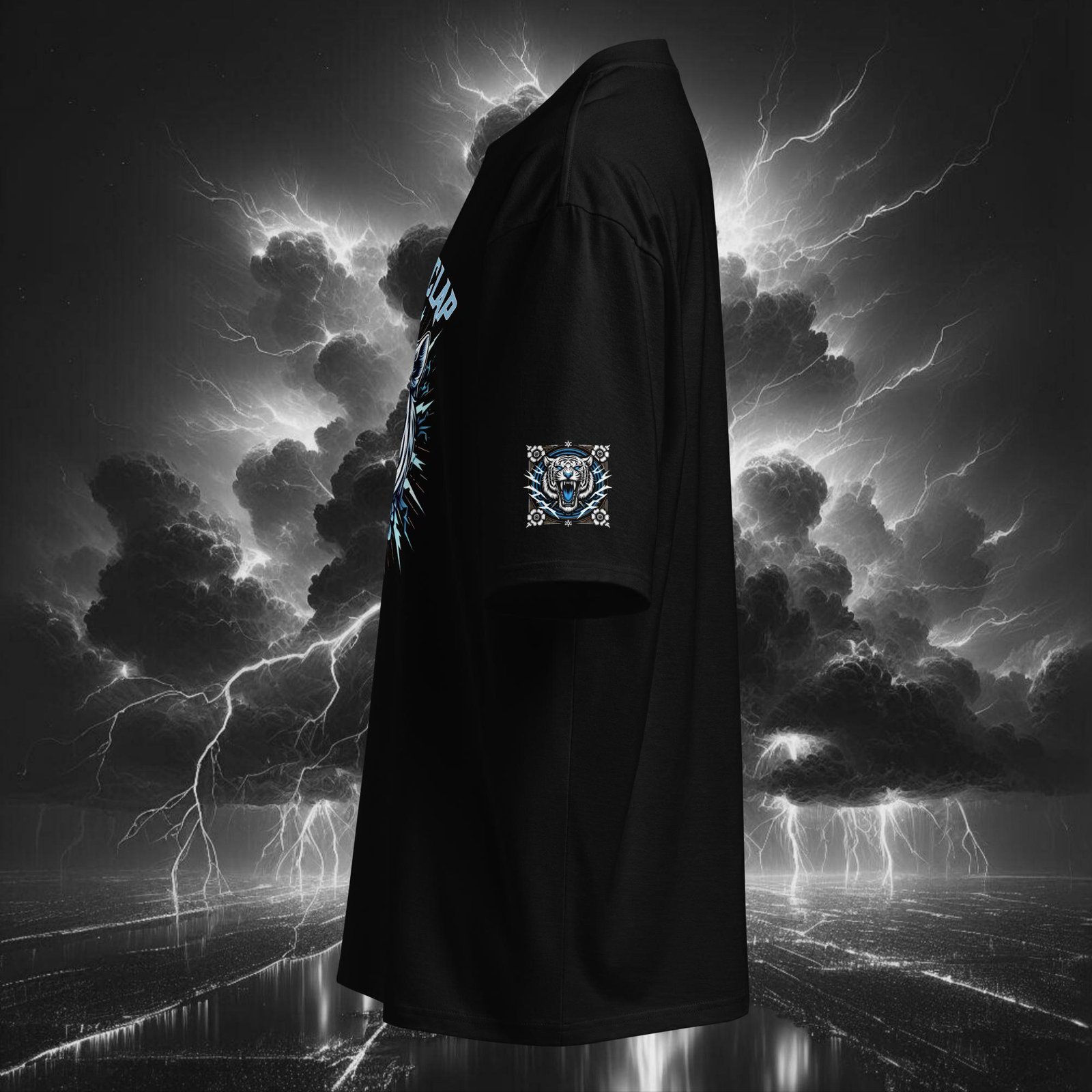 "Electric Bloom Tiger" Unisex Oversized heavyweight T-Shirt - Image 2