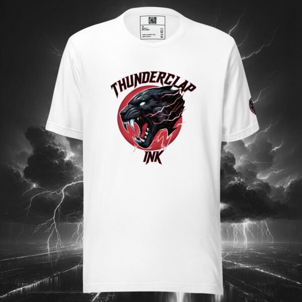 "Red Moon Panther" unisex T-shirt white front